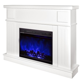 Semineu electric cu mobilier ArtFlame LORANCE & OLIMPIA, 1200 x 950 x 300 mm, alb, cu telecomanda