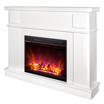 Semineu electric cu mobilier ArtFlame LORANCE & OLIMPIA, 1200 x 950 x 300 mm, alb, cu telecomanda