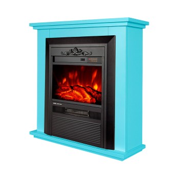 Semineu electric decorativ cu mobilier, Spark & Cristina, Turcoaz, Art Flame 700 x 715 x 220