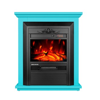 Semineu electric decorativ cu mobilier, Spark & Cristina, Turcoaz, Art Flame 700 x 715 x 220