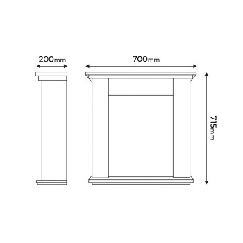Semineu electric decorativ cu mobilier, Spark & Cristina, Turcoaz, Art Flame 700 x 715 x 220