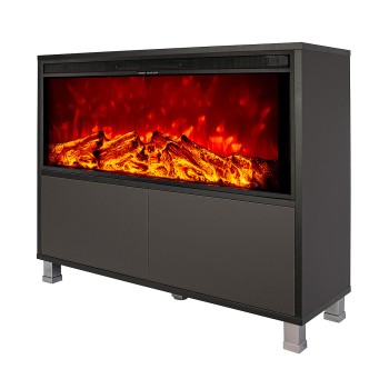Semineu electric decorativ cu mobilier, Roberto & Tasmania, Gri închis, Art Flame 930 x 800 x 300