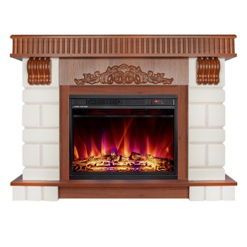 Semineu electric decorativ cu mobilier, Serenity & Lorance, Nuc, Flacara multicolora, Art Flame 1200 x 900 x 270