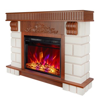 Semineu electric decorativ cu mobilier, Serenity & Lorance, Nuc, Flacara multicolora, Art Flame 1200 x 900 x 270