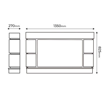Semineu electric decorativ cu mobilier, Harmony & Adeli, Bej/negru, Flacara multicolora, Art Flame 1350 x 825 x 270