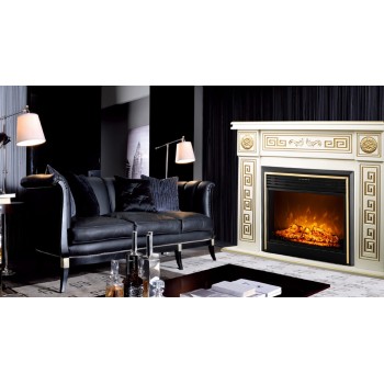 Semineu electric decorativ cu mobilier, Versailles gold maxi & Richi, Fildeș, Art Flame 1400 x 1010 x 330