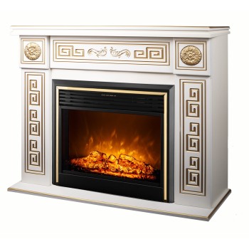 Semineu electric decorativ cu mobilier, Versailles gold maxi & Richi, Fildeș, Art Flame 1400 x 1010 x 330