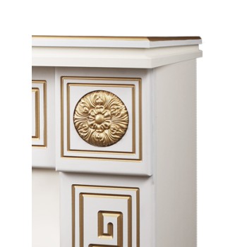 Semineu electric decorativ cu mobilier, Versailles gold maxi & Richi, Fildeș, Art Flame 1400 x 1010 x 330