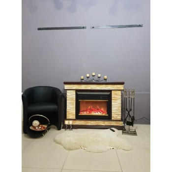 Semineu electric decorativ cu mobilier, Stone & Mars, Nuc, Art Flame 1180 x 880 x 305