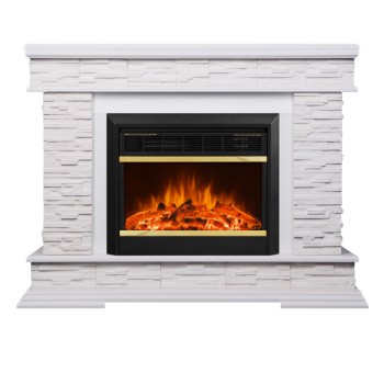 Semineu electric decorativ cu mobilier, Stone & Mars, Alb, Art Flame 1180 x 880 x 305