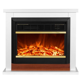 Semineu electric decorativ cu mobilier, Sting & Mars, Alb/Nuc, Art Flame 800 x 700 x 300