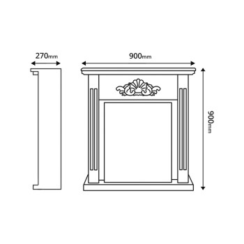 Semineu electric decorativ cu mobilier, Sorina & Corsica, Alb, Art Flame 900 x 900 x 270