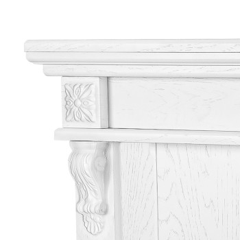 Semineu electric decorativ cu mobilier, Solomon & Mars, Alb, Art Flame 1000 x 900 x 320