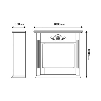 Semineu electric decorativ cu mobilier, Sofia & Mars, Alb, Art Flame 1000 x 1000 x 320
