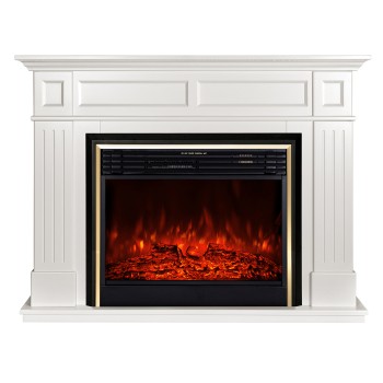 Semineu electric decorativ cu mobilier, Sicilia & Richi , Crem, Art Flame 1300 x 1000 x 300