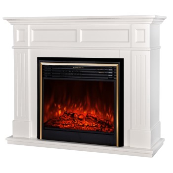 Semineu electric decorativ cu mobilier, Sicilia & Richi , Crem, Art Flame 1300 x 1000 x 300