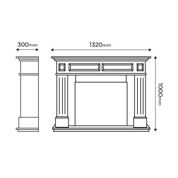 Semineu electric decorativ cu mobilier, Sicilia & Richi , Crem, Art Flame 1300 x 1000 x 300