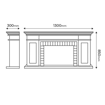 Semineu electric decorativ cu mobilier, Safina & Tomas maxi, Alb/gri, Flacara multicolora, Art Flame 1700 x 900 x 300