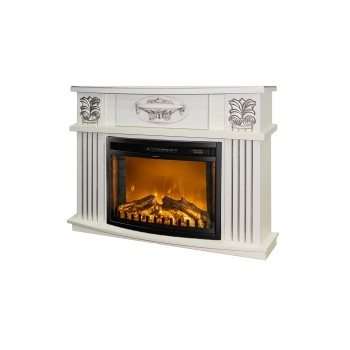 Semineu electric decorativ cu mobilier, Roma mini vanilie & Zakynthos, Fildeș, Art Flame 1200 x 974 x 318
