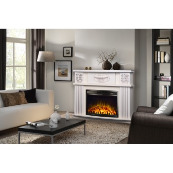 Semineu electric decorativ cu mobilier, Roma mini vanilie & Zakynthos, Fildeș, Art Flame 1200 x 974 x 318
