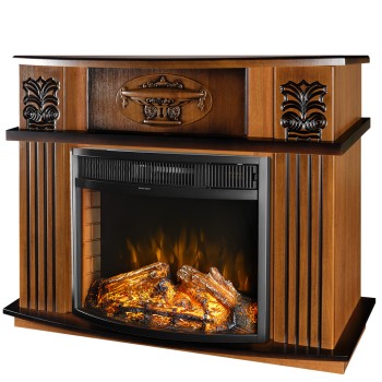 Semineu electric decorativ cu mobilier, Roma mini & Ararat, Nuc, Art Flame 1200 x 974 x 318