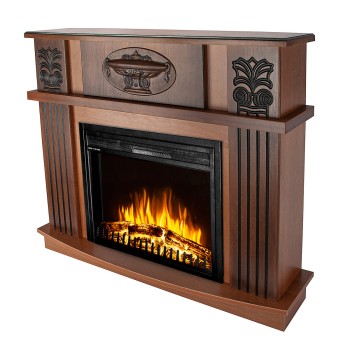 Semineu electric decorativ cu mobilier, Roma mini & Capri, Nuc, Flacara multicolora, Art Flame 1200 x 974 x 318