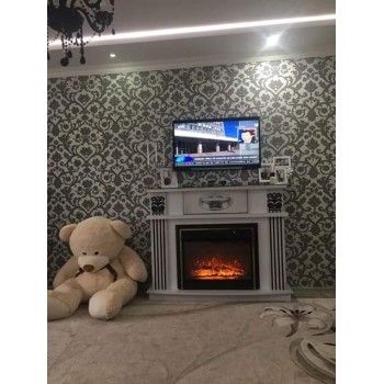 Semineu electric decorativ cu mobilier, Roma & Richi, Alb, Art Flame 1388 x 1120 x 385