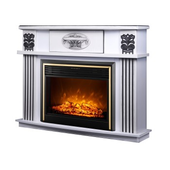 Semineu electric decorativ cu mobilier, Roma & Richi, Alb, Art Flame 1388 x 1120 x 385