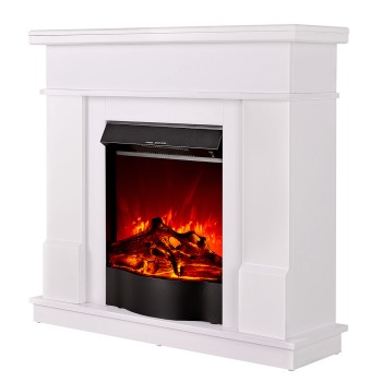 Semineu electric decorativ cu mobilier, Rodos & Corsica, Alb, Art Flame 1034 x 1000 x 300