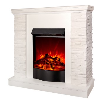 Semineu electric decorativ cu mobilier, Rock  & Corsica, Alb, Art Flame 980 x 903 x 300