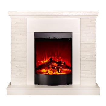 Semineu electric decorativ cu mobilier, Rock  & Corsica, Alb, Art Flame 980 x 903 x 300