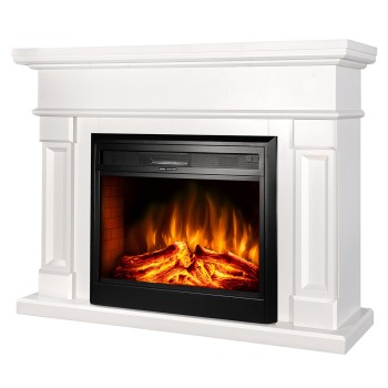 Semineu electric decorativ cu mobilier, Riga & Carmen, Crem, Art Flame 1360 x 1020 x 330