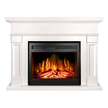 Semineu electric decorativ cu mobilier, Riga & Carmen, Crem, Art Flame 1360 x 1020 x 330