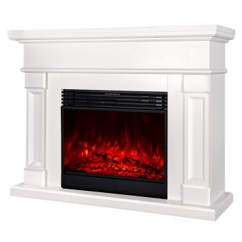 Semineu electric decorativ cu mobilier, Riga & Mirabella, Crem, Art Flame 1360 x 1020 x 330