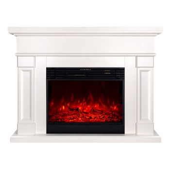 Semineu electric decorativ cu mobilier, Riga & Mirabella, Crem, Art Flame 1360 x 1020 x 330