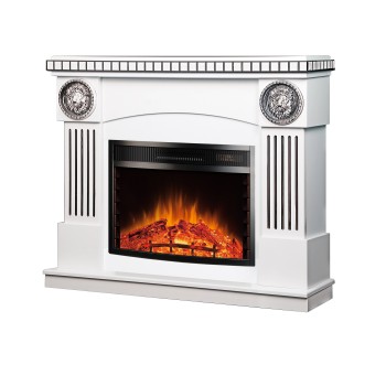 Semineu electric decorativ cu mobilier, Prometeu & Ararat, Alb/negru, Art Flame 1200 x 1050 x 330