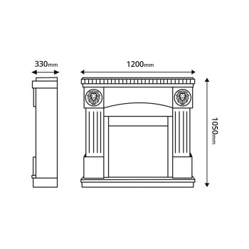 Semineu electric decorativ cu mobilier, Prometeu &Zakynthos, Alb/negru, Art Flame 1200 x 1050 x 330
