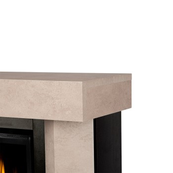 Semineu electric decorativ cu mobilier, Palermo maxi & Schubert 42, Bej/negru, Flacara multicolora, Art Flame 1500 x 700 x 300