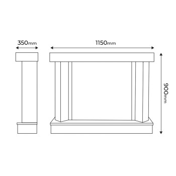 Semineu electric decorativ cu mobilier, Palermo & Mirabella, Bej/negru, Art Flame 1150 x 900 x 350