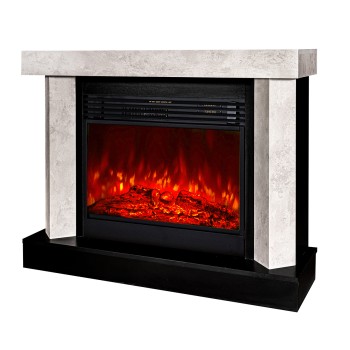 Semineu electric decorativ cu mobilier, Palermo & Mirabella, Bej/negru, Art Flame 1150 x 900 x 350