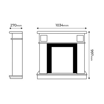 Semineu electric decorativ cu mobilier, Oscar & Corsica, Alb/negru, Art Flame 1034 x 997 x 270