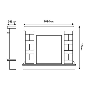 Semineu electric decorativ cu mobilier, Nazary mini & Corsica, Nuc, Art Flame 1080 x 874 x 245
