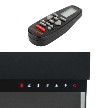 Semineu electric decorativ cu mobilier, Monro & Dalas, Bej/fildeș, Flacara multicolora, Art Flame 1400 x 750 x 300