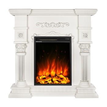 Semineu electric decorativ cu mobilier, Miraj colt & Miriam, Crem, Art Flame 1050 x 1050 x 600