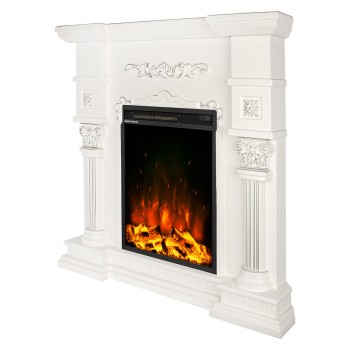 Semineu electric decorativ cu mobilier, Miraj colt & Miriam, Crem, Art Flame 1050 x 1050 x 600