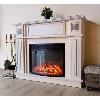 Semineu electric decorativ cu mobilier, Miracle & Ararat, Fildeș, Art Flame 1200 x 929 x 280