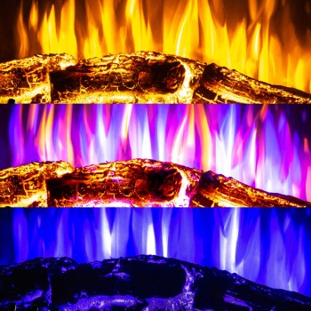 Semineu electric decorativ cu mobilier, Miracle & Capri, Fildeș, Flacara multicolora, Art Flame 1200 x 929 x 280