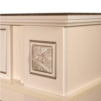 Semineu electric decorativ cu mobilier, Miracle & Capri, Fildeș, Flacara multicolora, Art Flame 1200 x 929 x 280