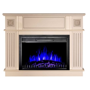 Semineu electric decorativ cu mobilier, Miracle & Capri, Fildeș, Flacara multicolora, Art Flame 1200 x 929 x 280