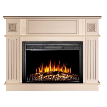 Semineu electric decorativ cu mobilier, Miracle & Capri, Fildeș, Flacara multicolora, Art Flame 1200 x 929 x 280